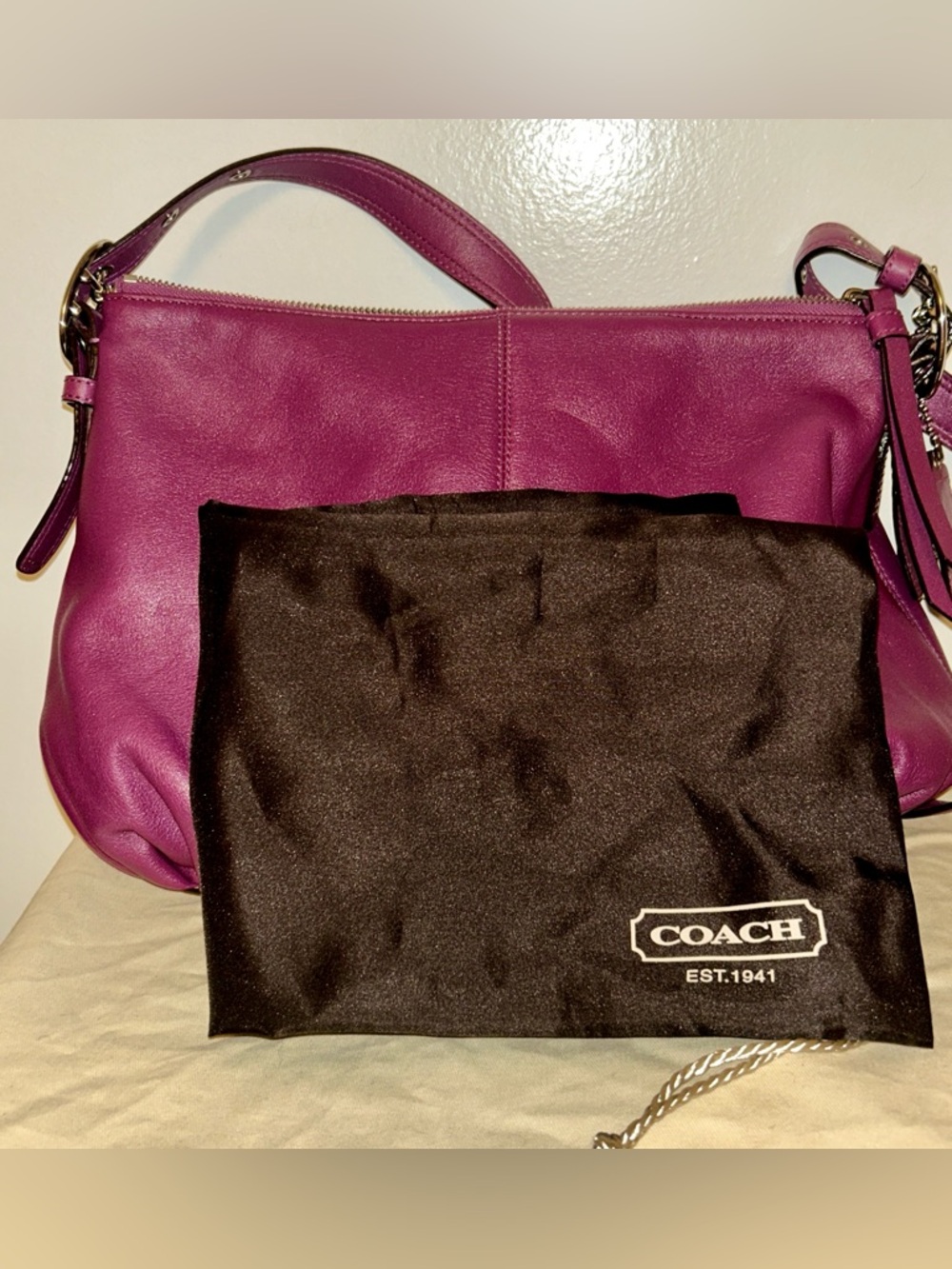 Coach Madison Convertible Leather Shoulder Bag . Dust Bag Included - Picture 10 of 10